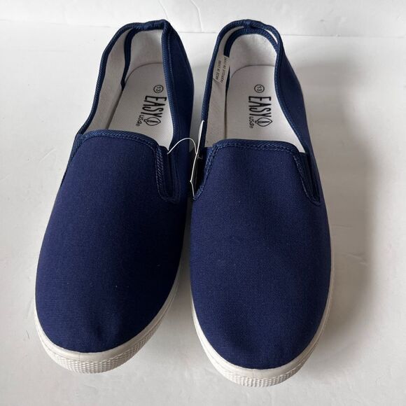 Easy USA Men’s Navy Blue Canvas Slip On Shoes Size 13 - Picture 3 of 7